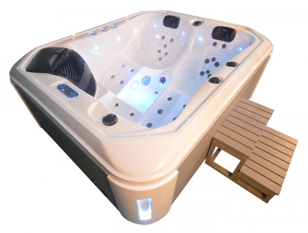 Whirlpool Outdoor Außenwhirlpool Hot Tub Spa Pool HE-102 weiß-hellgrau
