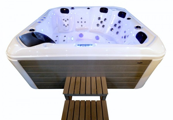 Whirlpool Outdoor Außenwhirlpool Hot Tub Spa Pool HE- 542 weiß-hellgrau
