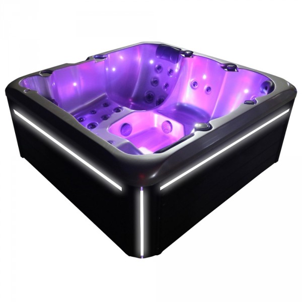 Whirlpool Outdoor Außenwhirlpool Hot Tub Spa Pool HE-174 perlweiß-dunkelgrau