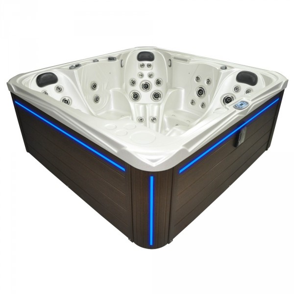 Whirlpool Outdoor Außenwhirlpool Hot Tub Spa Pool HE-309 perlweiß-dunkelgrau