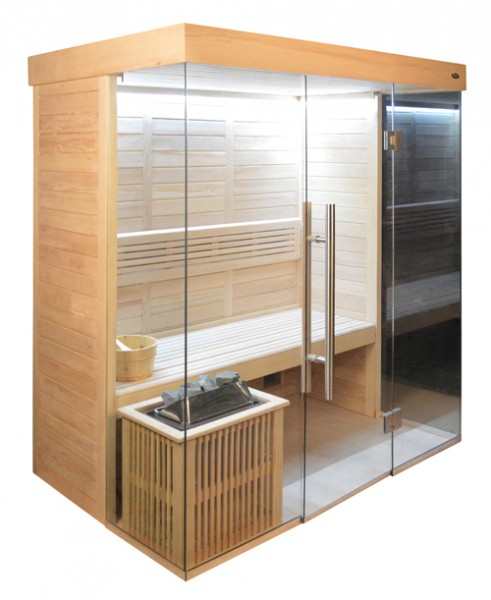 Sauna HE 4018-3 Eco-Ofen, 180x120cm B/T