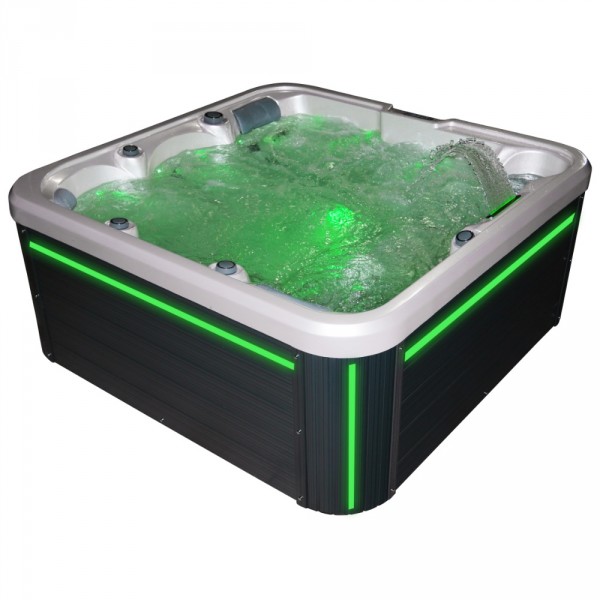 Whirlpool Outdoor Außenwhirlpool Hot Tub Spa Pool HE-371 perlweiß-dunkelgrau